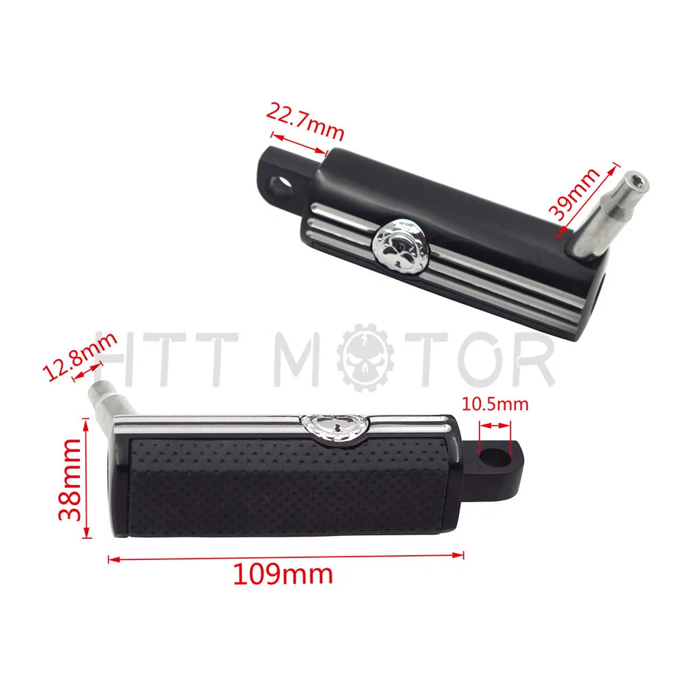 1.25" Adjustable Highway Long Mount Skull Footpeg for Harley Touring (2014–2023)