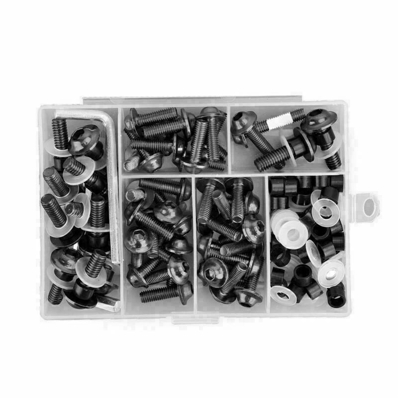 Set of 158 Fastener Clip Screw Kit for Universal Motorbike Windscreen Fairing