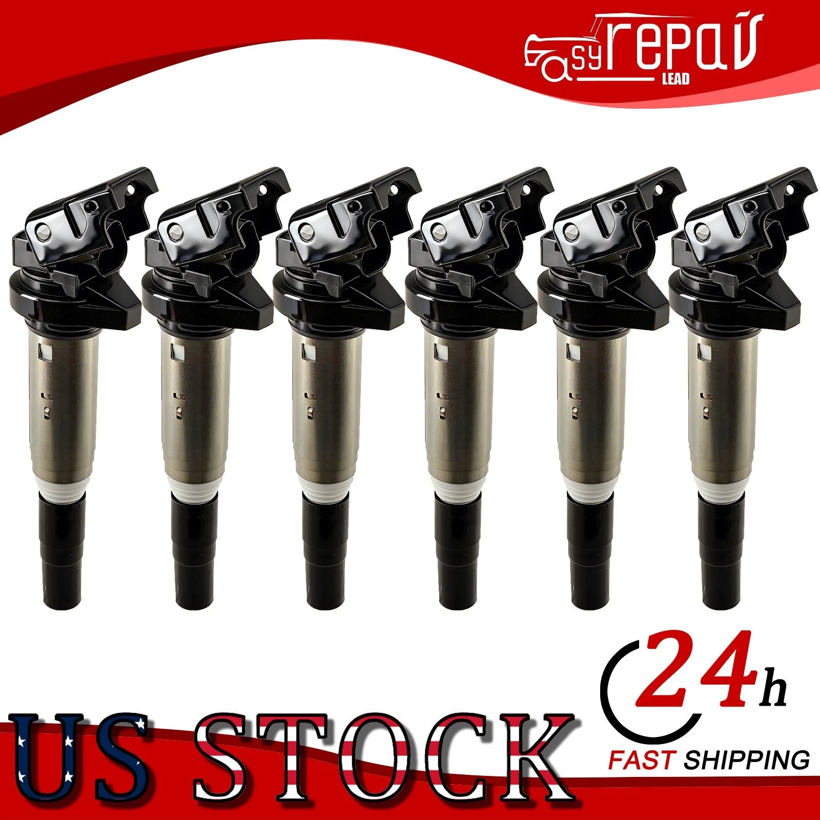 6x Ignition Coil & Spark Plug for BMW 528xi X3 X5 (2006–2010)