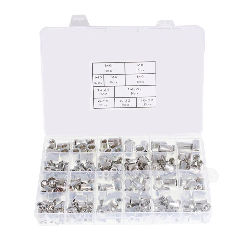 Set of 300 Zinc Steel Rivet Nuts for Various Applications