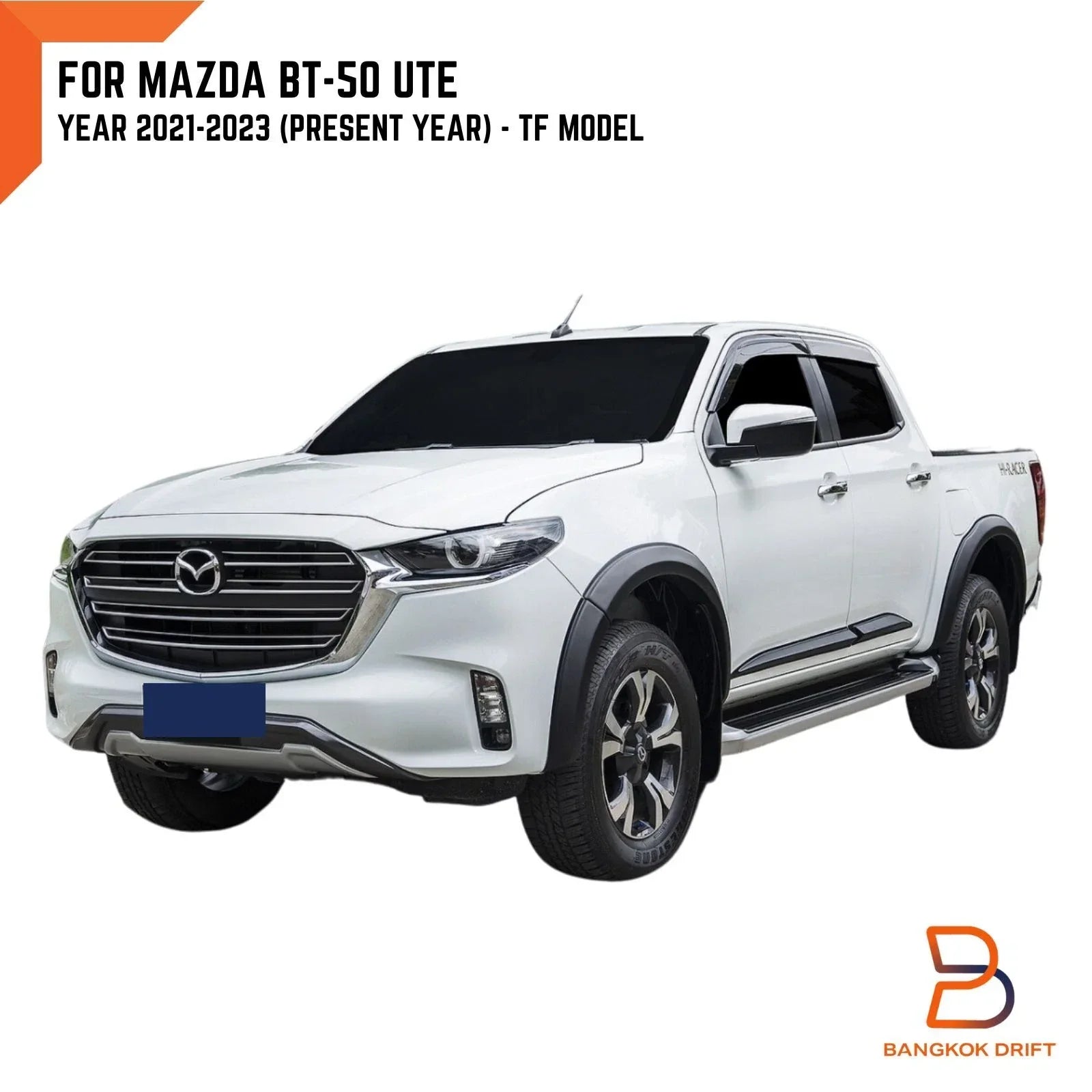 Matte Black OEM Style Side Door Cladding for Mazda BT-50 (2021-2023)