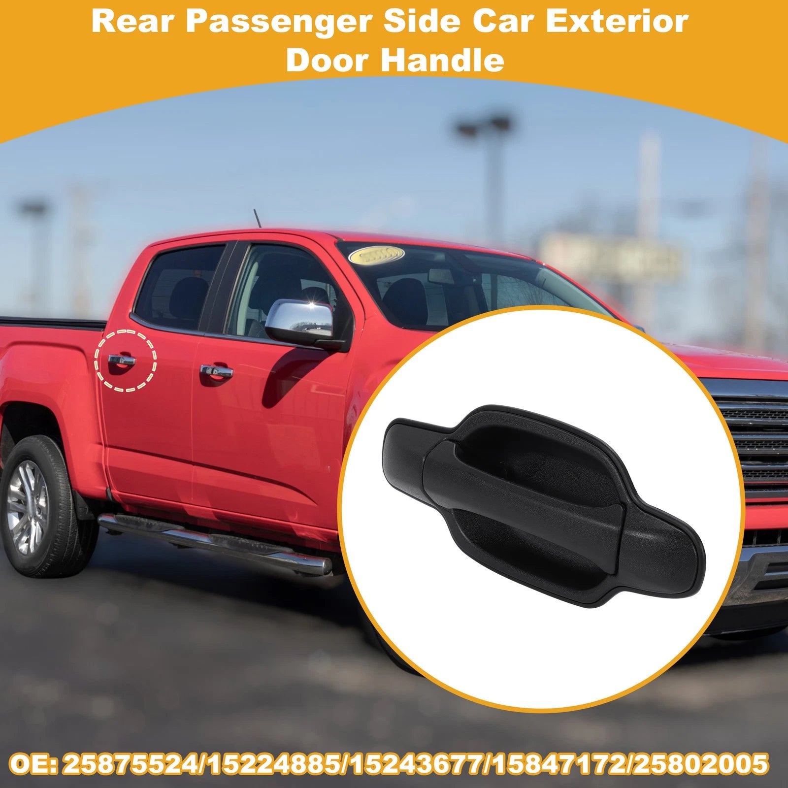 Rear Right Exterior Door Handle No. 25875524 for GMC Canyon (2009–2012)