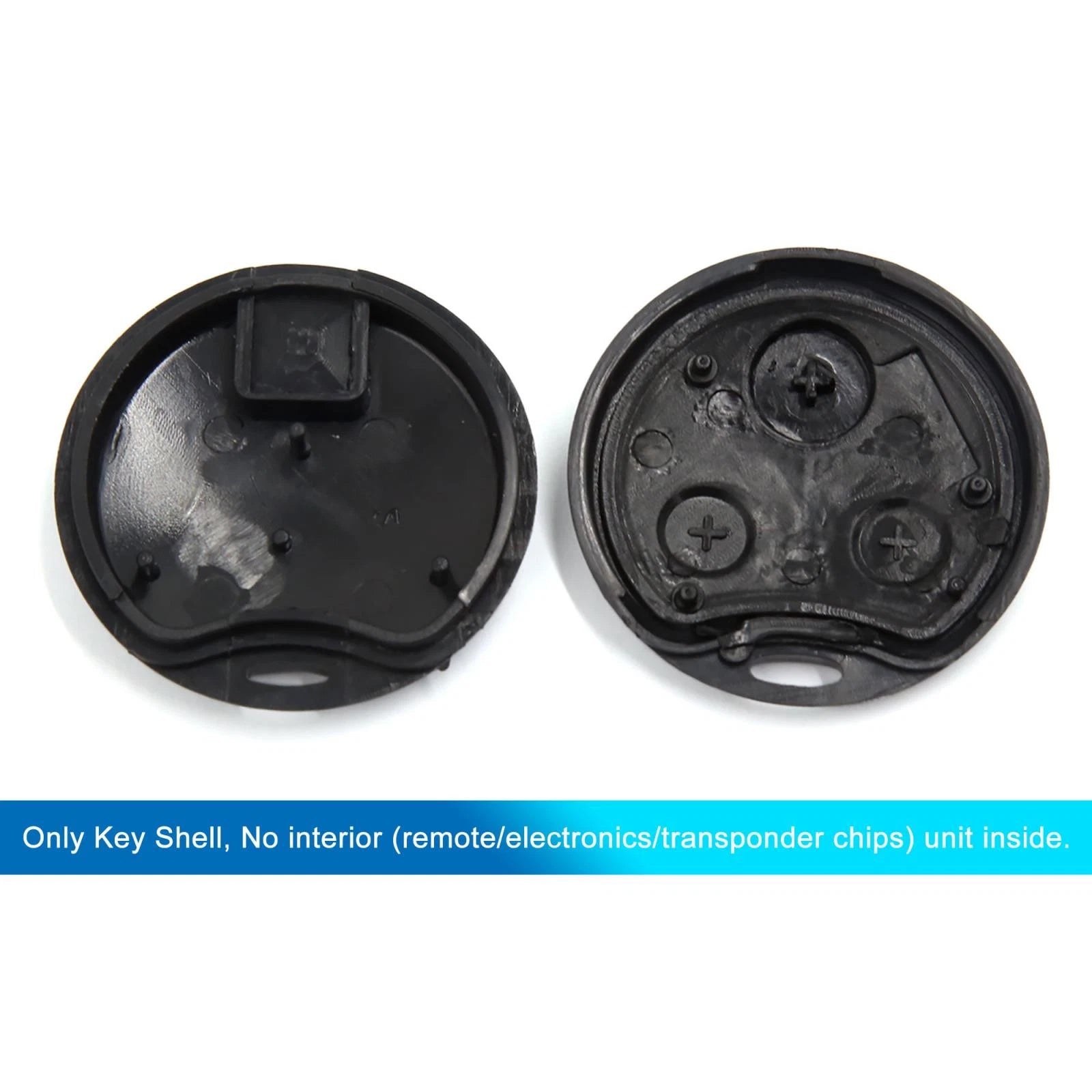 Key Fob Shell Case for Smart Fortwo (2007–2014) 3 Button Black