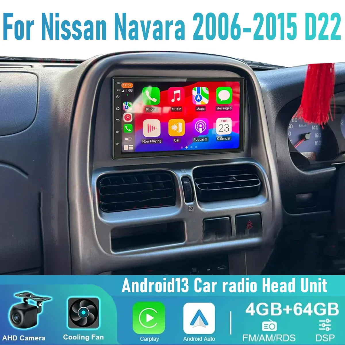 7" Wireless CarPlay Android Auto Head Unit for Nissan Navara (2006-2015)