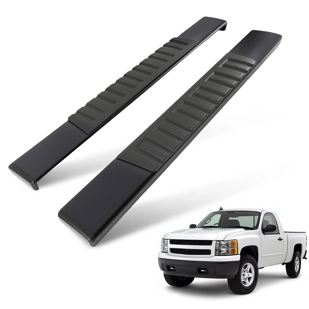 Black Running Board Steps for Chevy GMC Silverado Sierra HD (2007–2019)