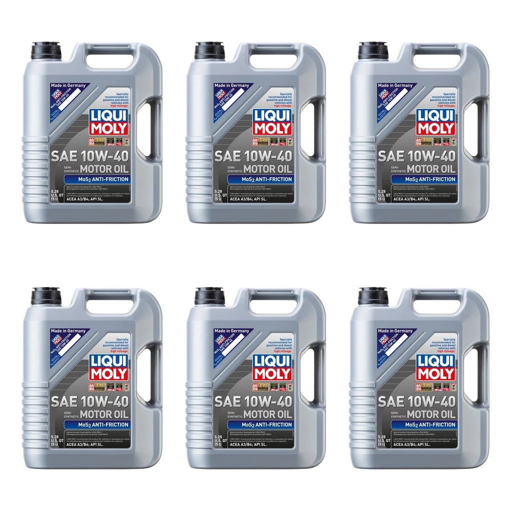 Set of 6 Liqui Moly MoS2 10W-40 Engine Motor Oil (30L)