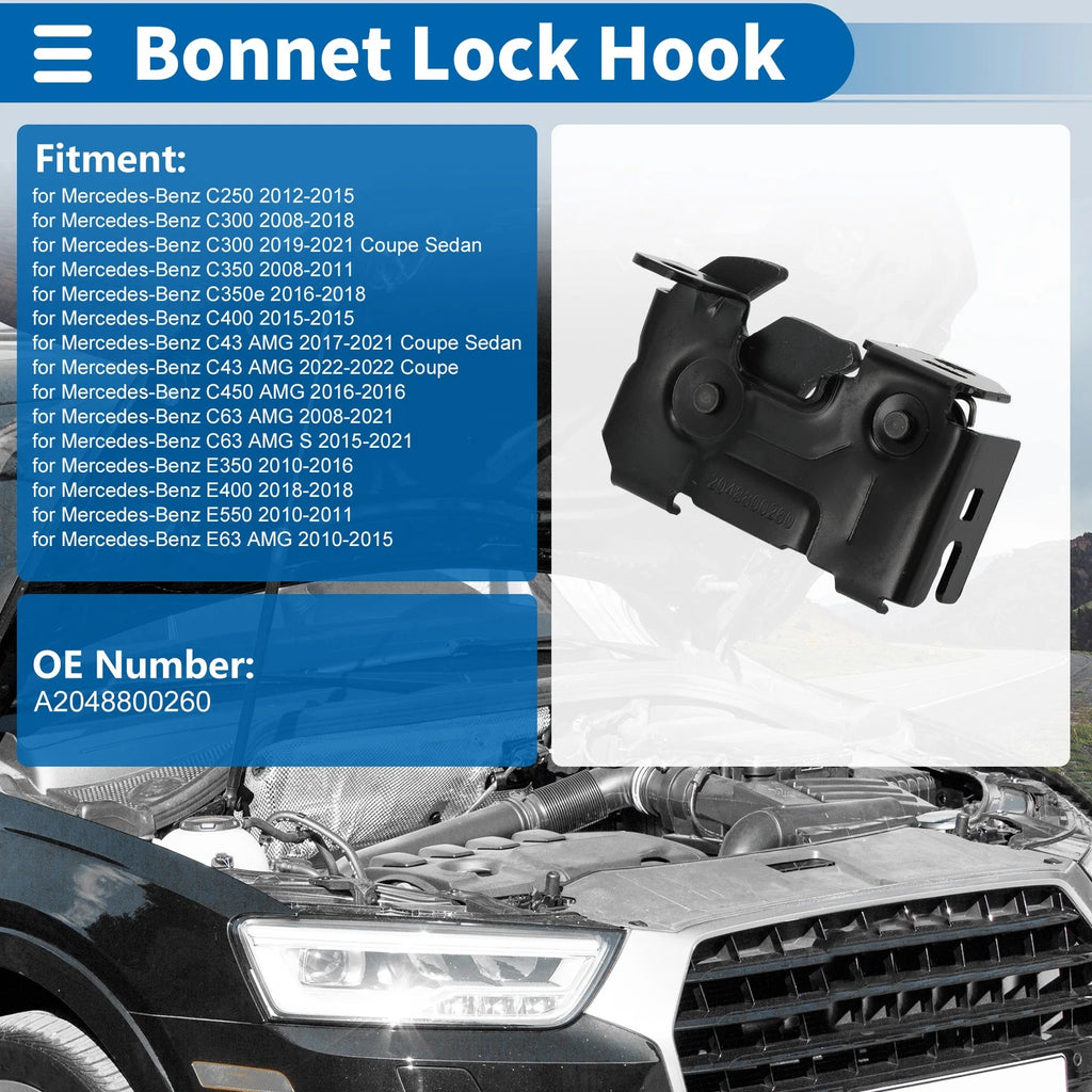 Hood Latch Assembly for Mercedes-Benz C250 (2012–2015) No.A2048800260