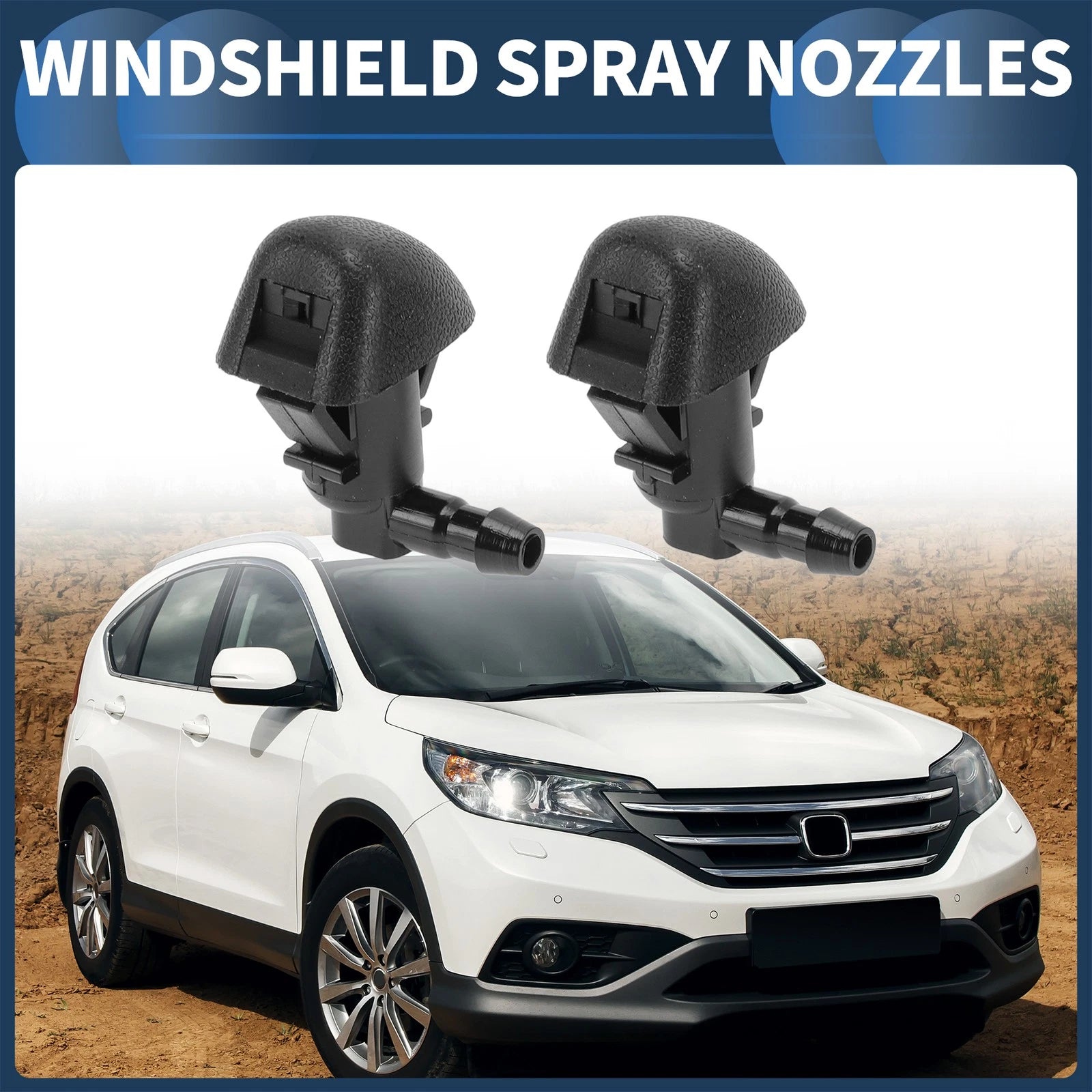 Set of 2 Front Windshield Washer Nozzles for Honda Odyssey (2005–2010)
