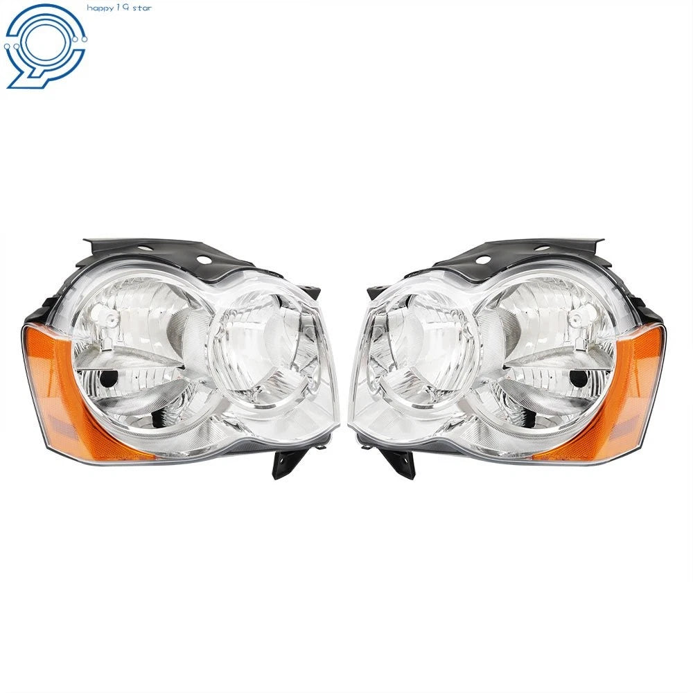 Halogen Headlights for Jeep Grand Cherokee (2008–2010) Left+Right Side