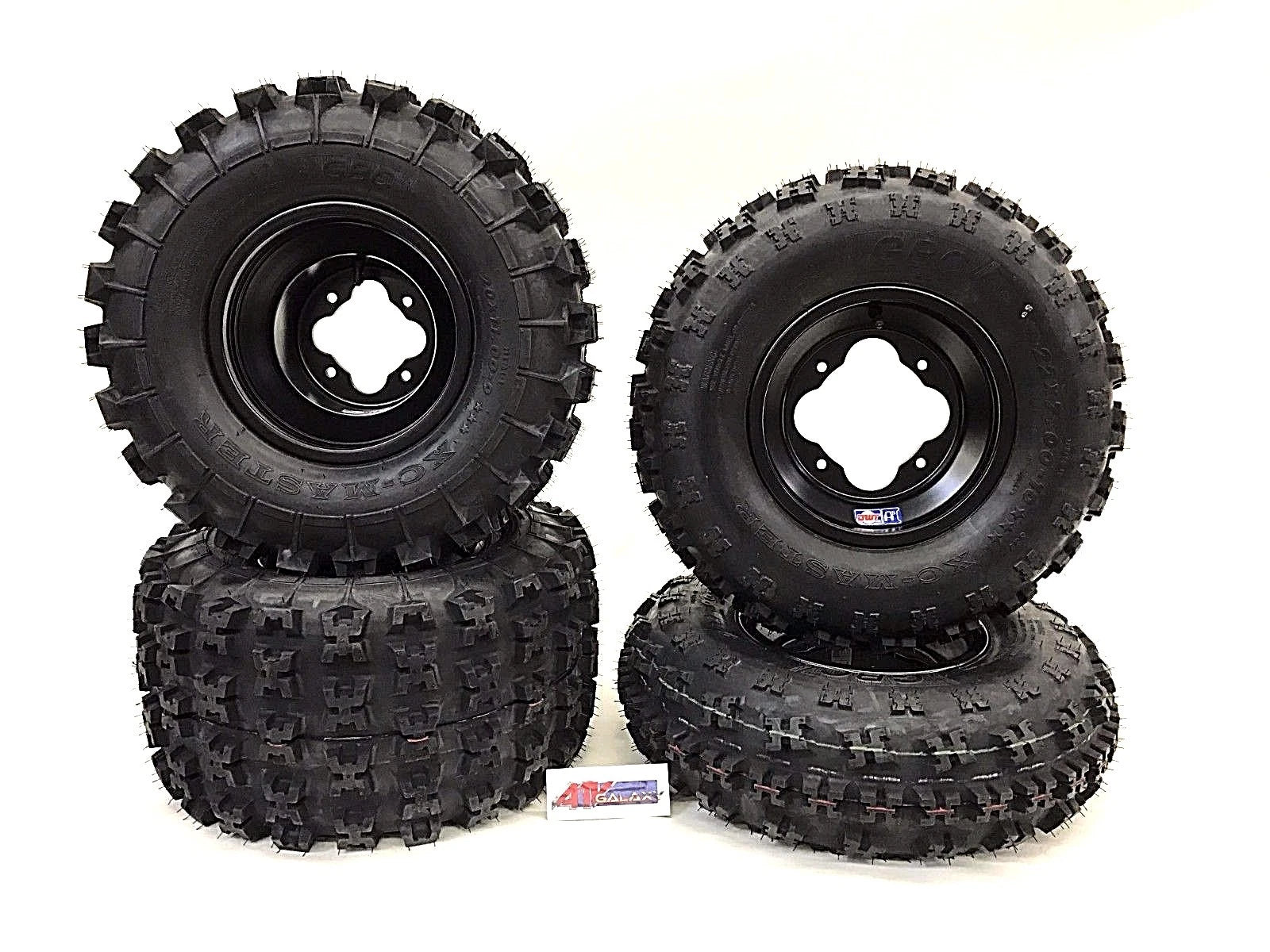 GBC XC Master Tires + DWT A5 Black Rims for LTR450 LTZ400 KFX450R KFX400 (2004–2023)