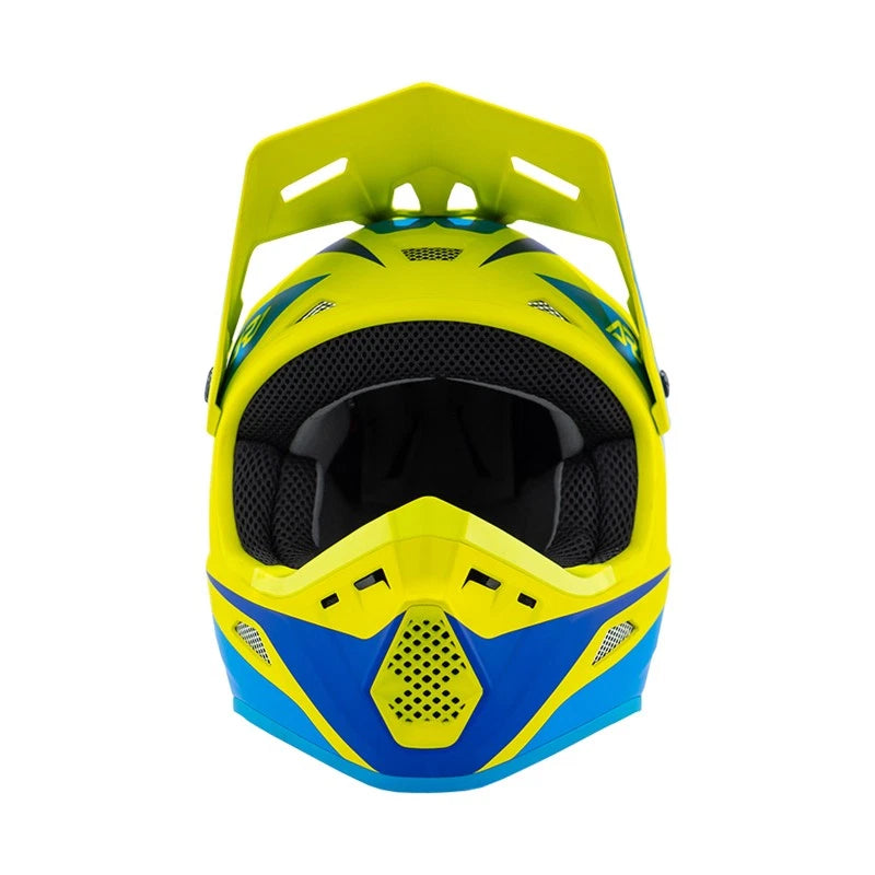 Mototown AR1 Helmet for (2XL, Matte Hyper Acid Cyan)