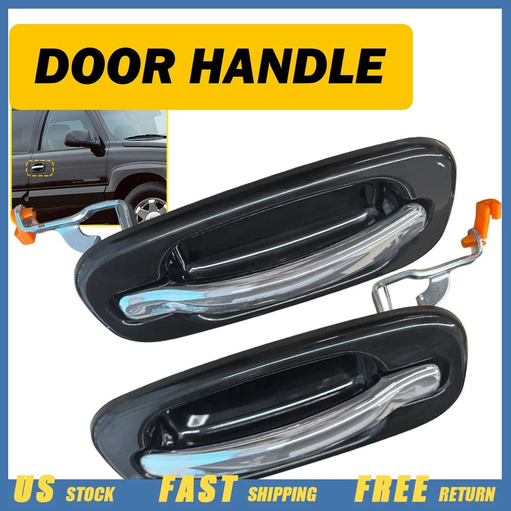 Set of 2 Rear Outside Door Handles Chrome for Silverado Tahoe Sierra Yukon (1999–2006)
