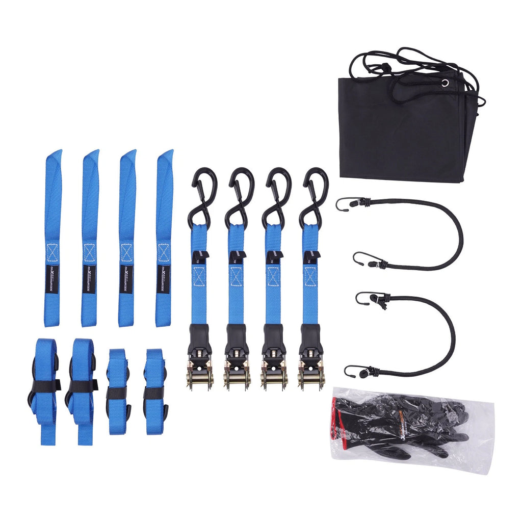Set of 4 Ratchet Straps 15ft 2200 lb for ATV Trailer