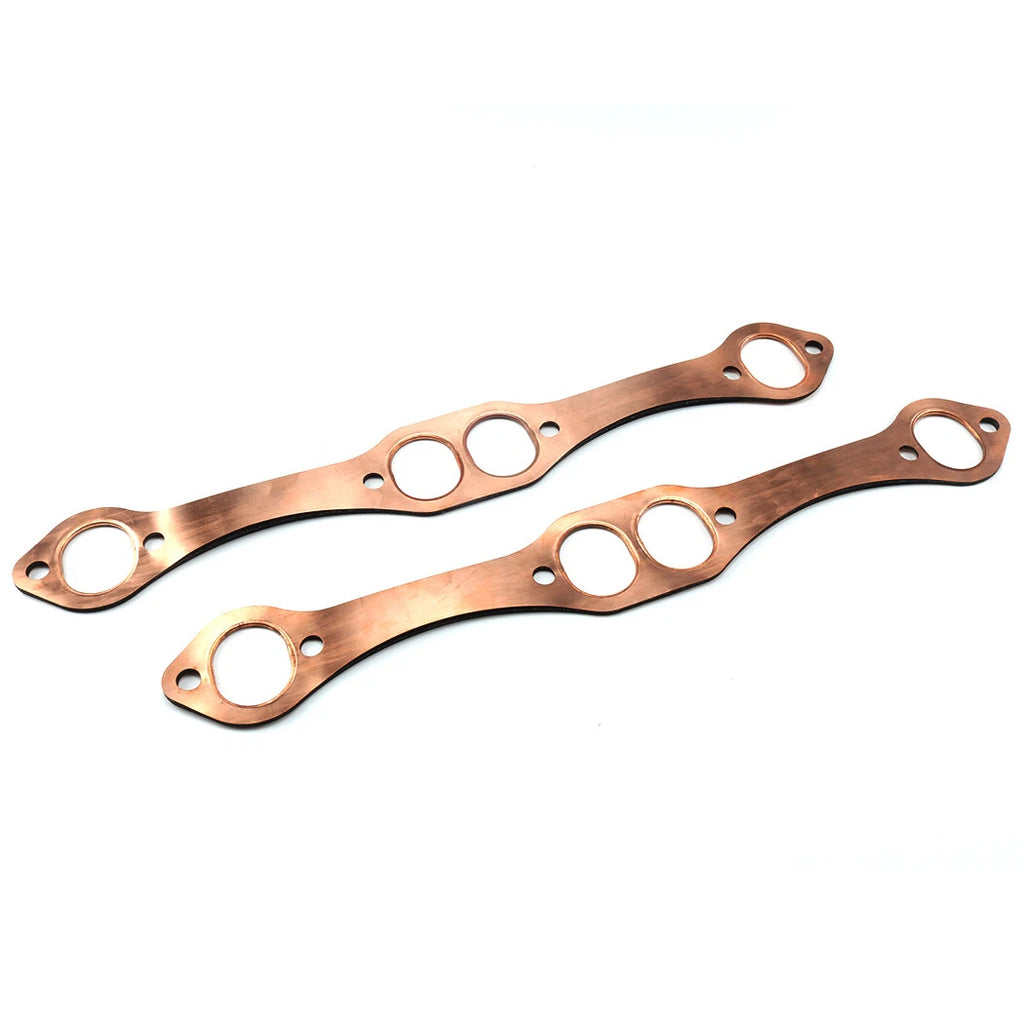 SBC Oval Port Copper Header Exhaust Gaskets for SB Chevy 327 305 383 (Reusable)
