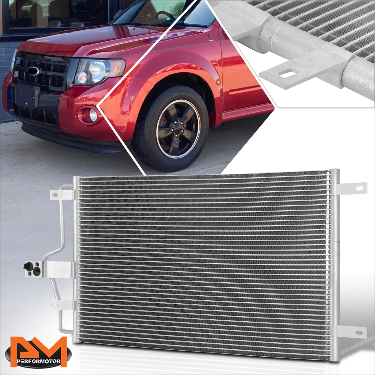 AC Condenser for Ford Escape Mercury Mariner Hybrid (2005–2012) OE Style Aluminum Core