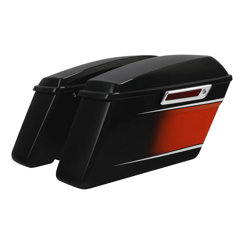 Hard Saddlebags for Harley Street Glide (2014–2023) Sunset Orange/Black Fade