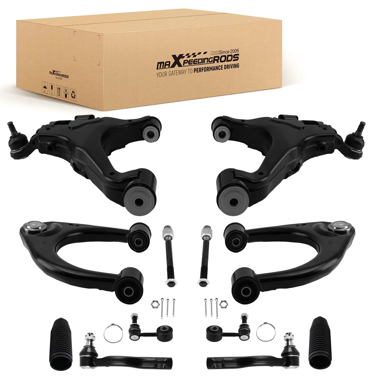 Front Upper Lower Control Arm Suspension Kit for Toyota Tundra Sequoia (2007–2019)