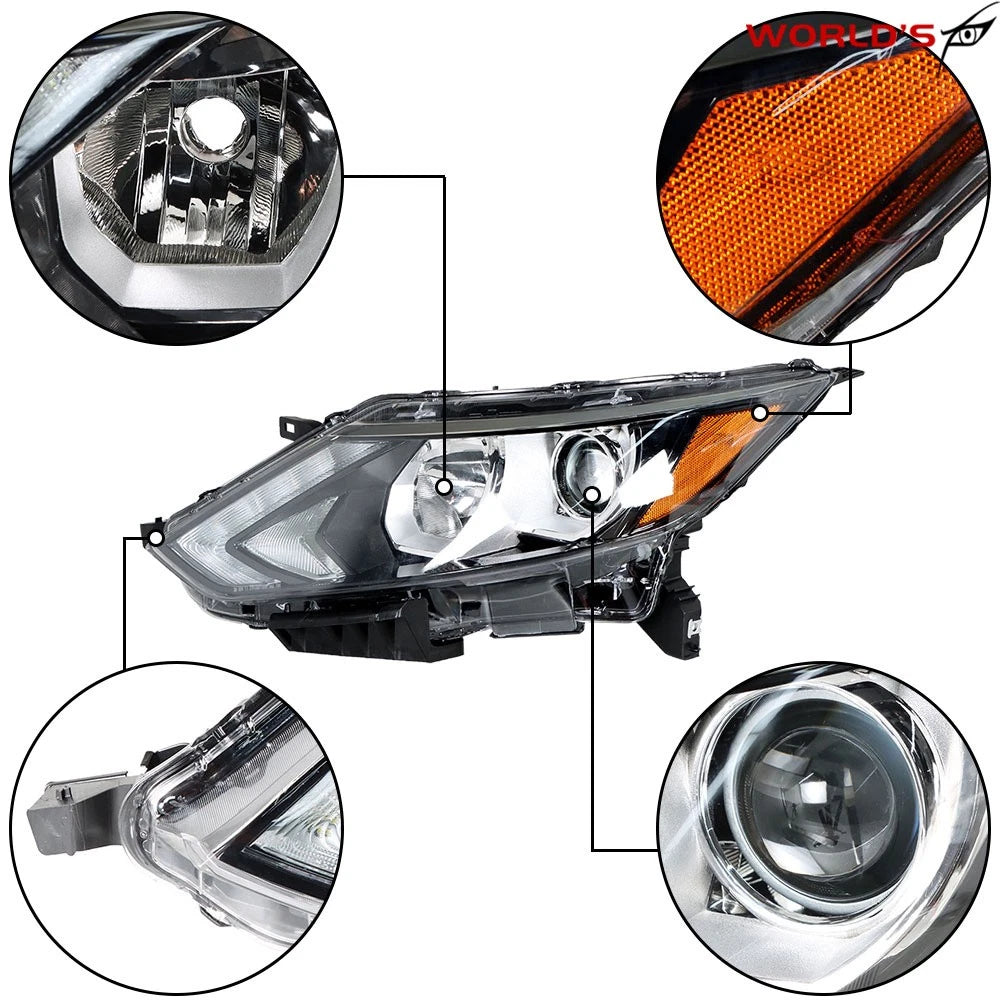 Halogen Headlight Assembly Left Side for Nissan Rogue Sport (2017–2019)