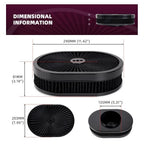 12" Oval Air Cleaner for SBC BBC Chevy (Carburetor 5-1/8" Neck)