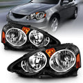Black Clear Lens Crystal Headlight Set for 2002-2004 Acura RSX
