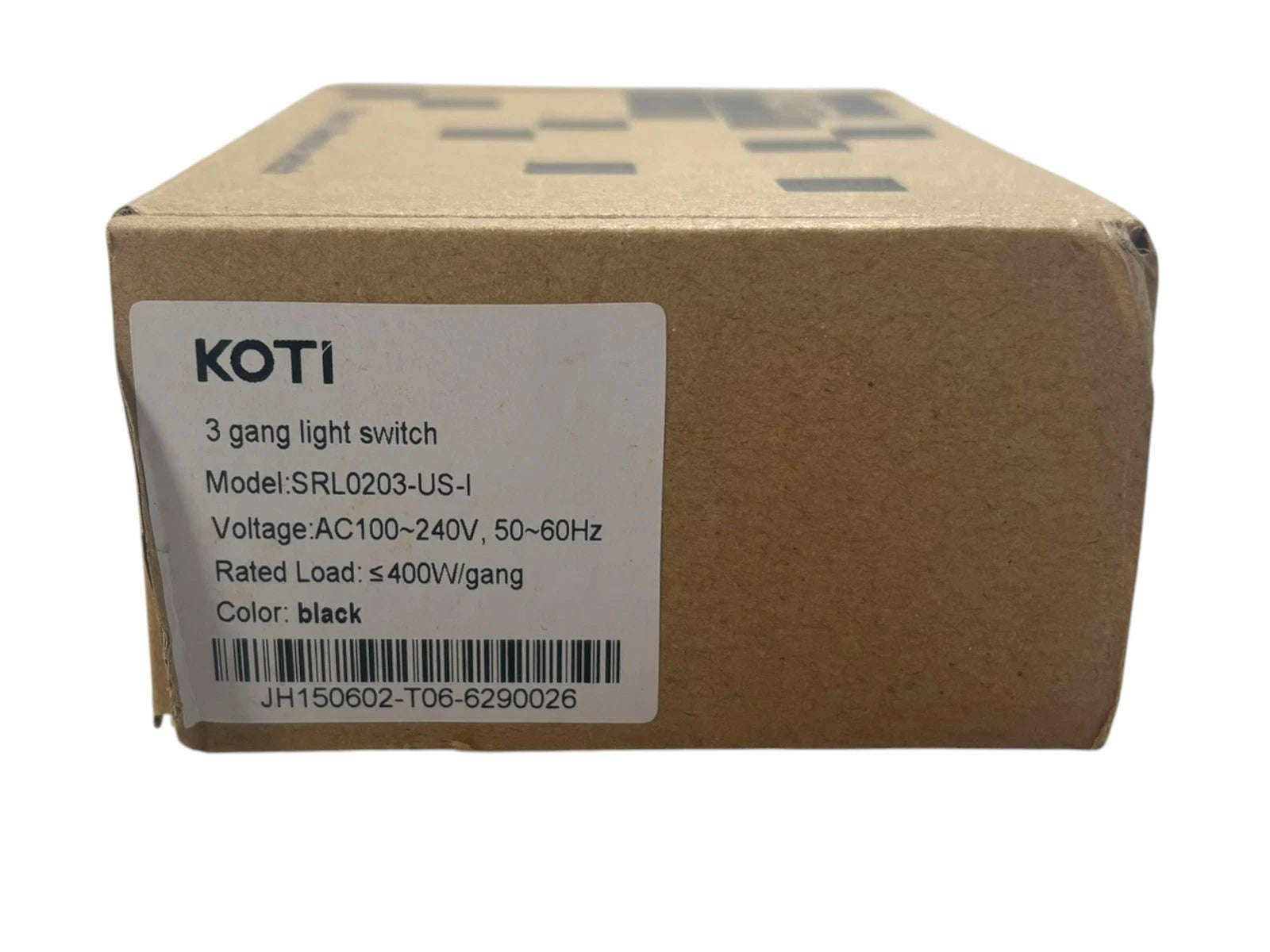 Koti 3 Gang Black Light Switch AC100 240V 50-60Hz