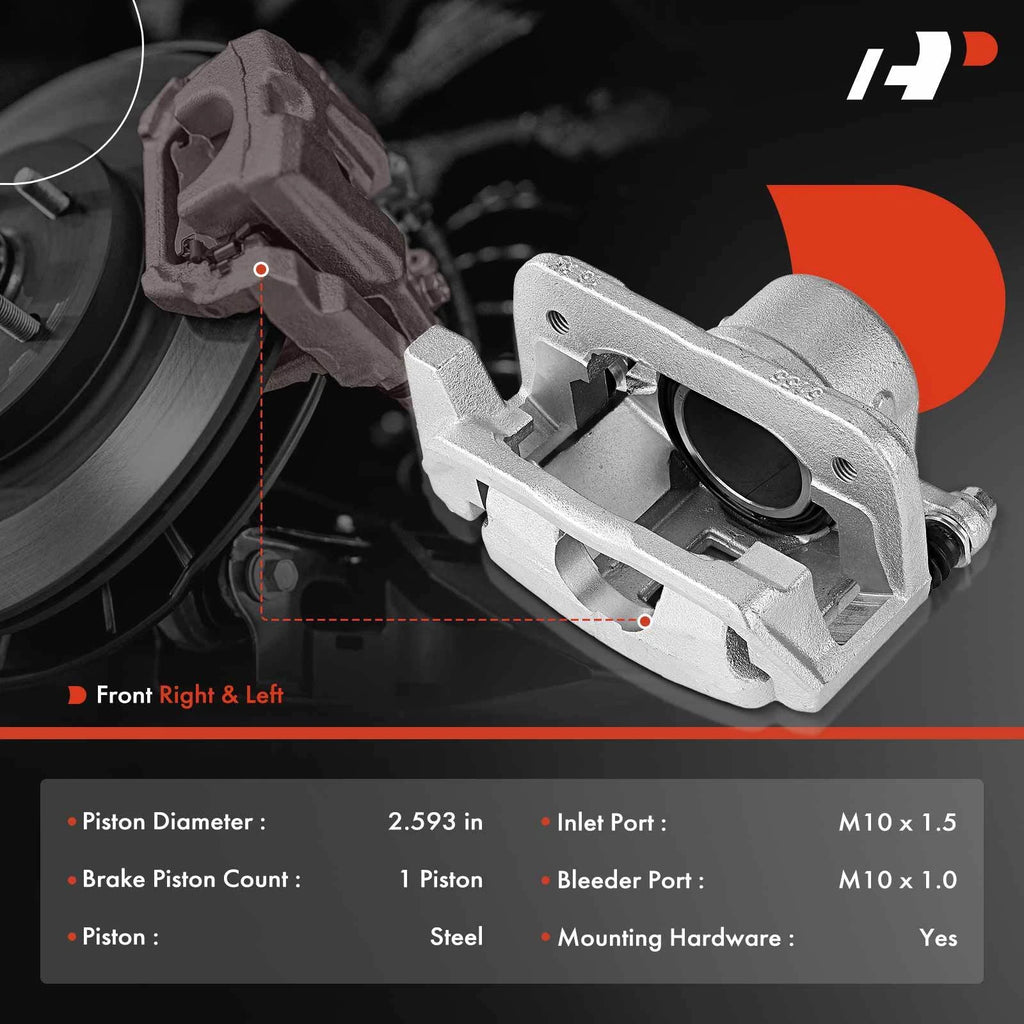 Pair Front Brake Calipers with Bracket for Ford Taurus (1996-1999)