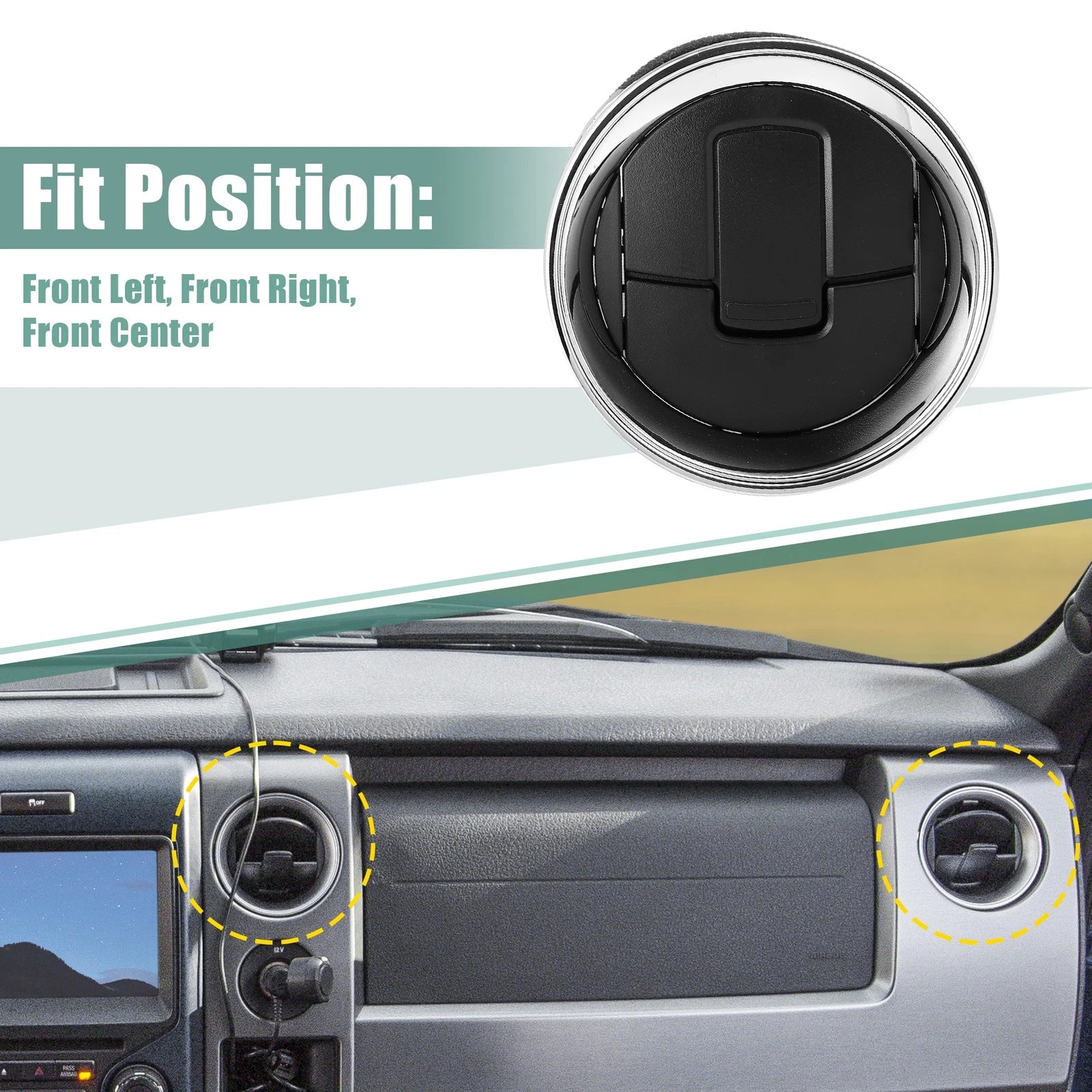 Set of 4 Front Dashboard AC Heater Air Vents AL3Z19893BA for Ford F-150 (2009–2014)