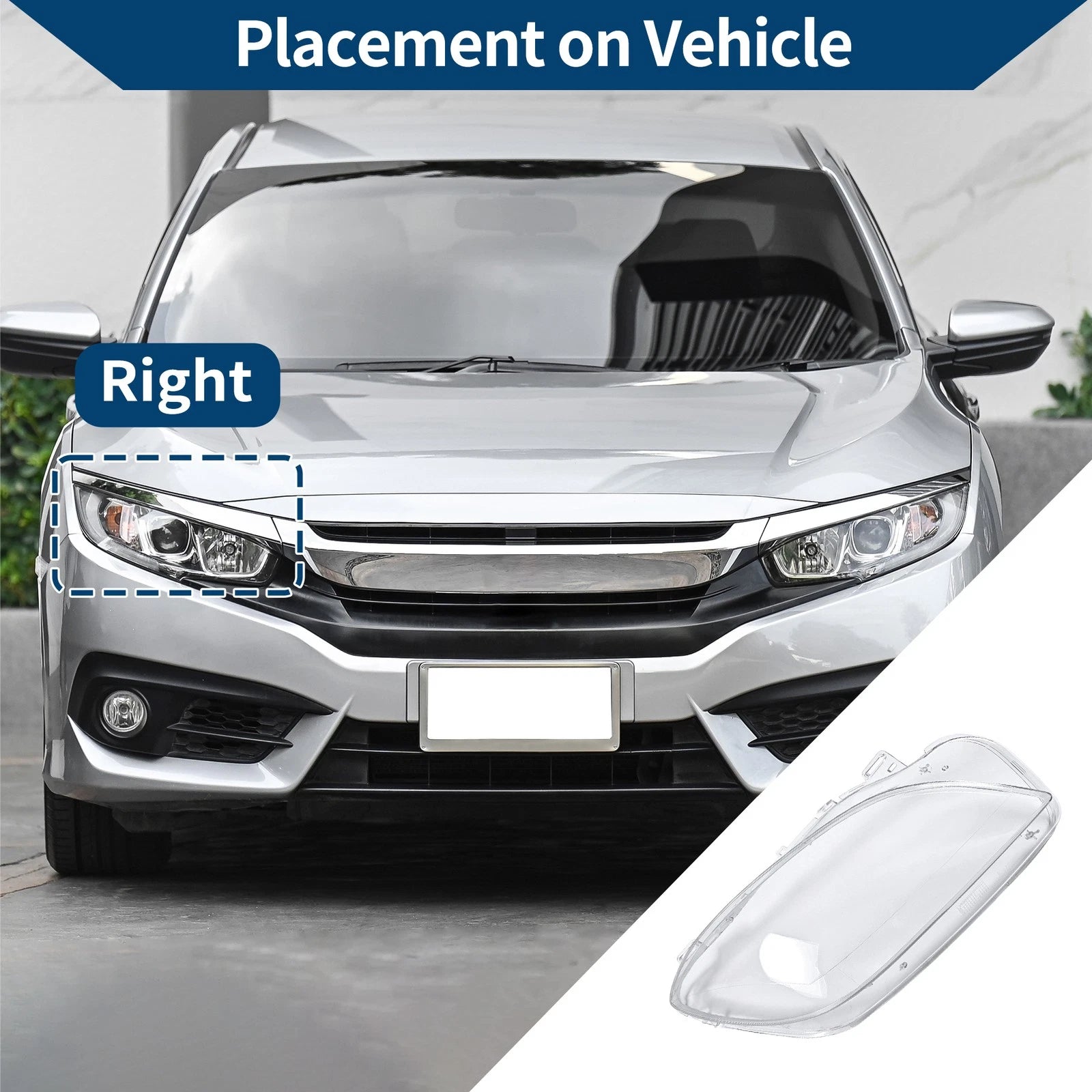 1 Pc Front Right Headlight Lens Cover for Mercedes-Benz ML350 (2012–2015) No.A1668207359