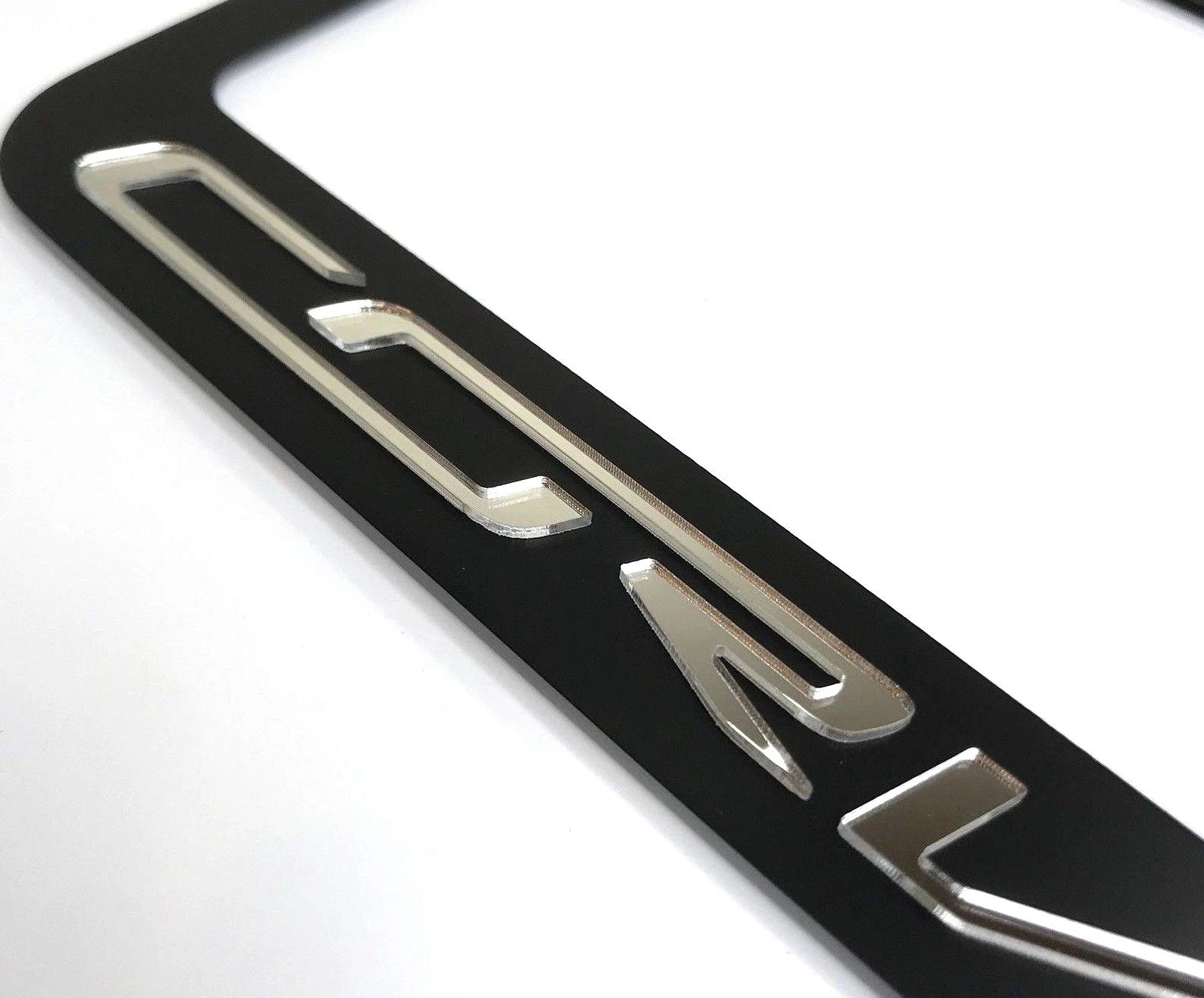 License Plate Frame Black Premium Chrome Emblem for C7 Corvette (2014–2019)