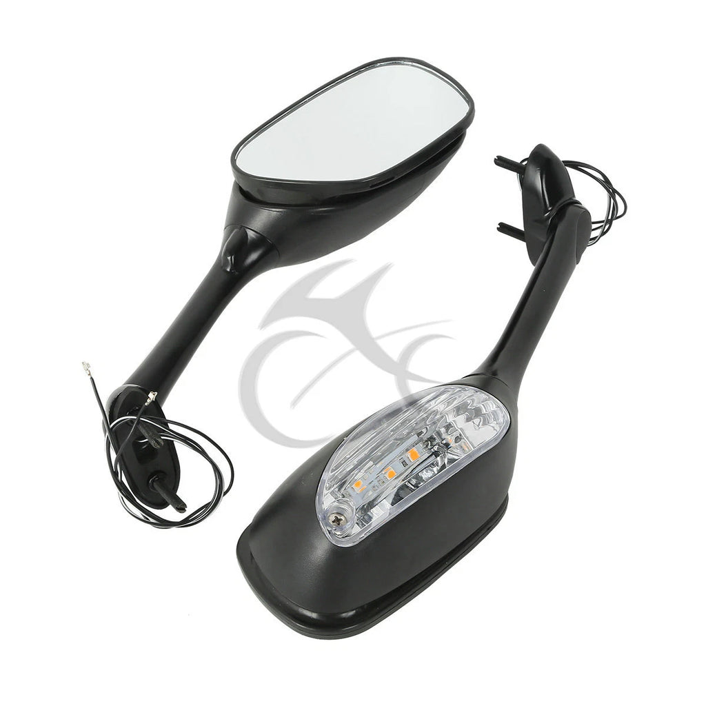 LED Amber Turn Signal Rear Mirrors for Suzuki GSXR1000 (2005–2016)