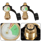 2X Propane Tank Adapter with Gauge for LP Tank Valve to QCC/Type1