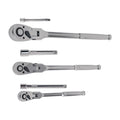Set of 3 Compact Flex Head Ratchets 1/4 3/8 1/2 Drive 72T