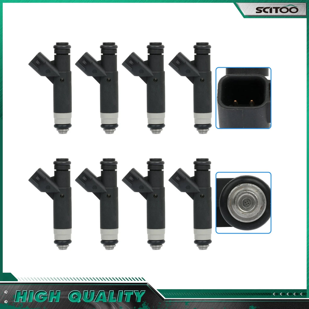 Set of 8 Fuel Injectors for Ford F-150 2004-2008, E-150/E-250 2004-2009