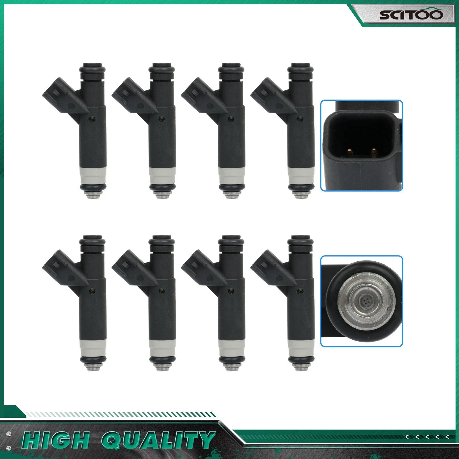 Set of 8 Fuel Injectors for Ford F-150 2004-2008, E-150/E-250 2004-2009