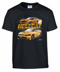 Dodge SRT Hellcat T Shirt Black with Orange Logo for Dodge Challenger (2015–2023)