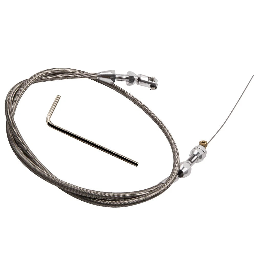 36" Stainless Steel Braided Throttle Cable for Chevy LS1 (2000–2006)