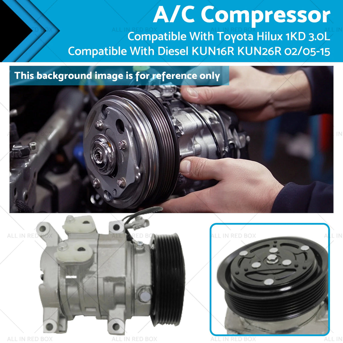 A/C Compressor for Toyota Hilux 1KD 3.0L Diesel KUN16R KUN26R (2005–2015)