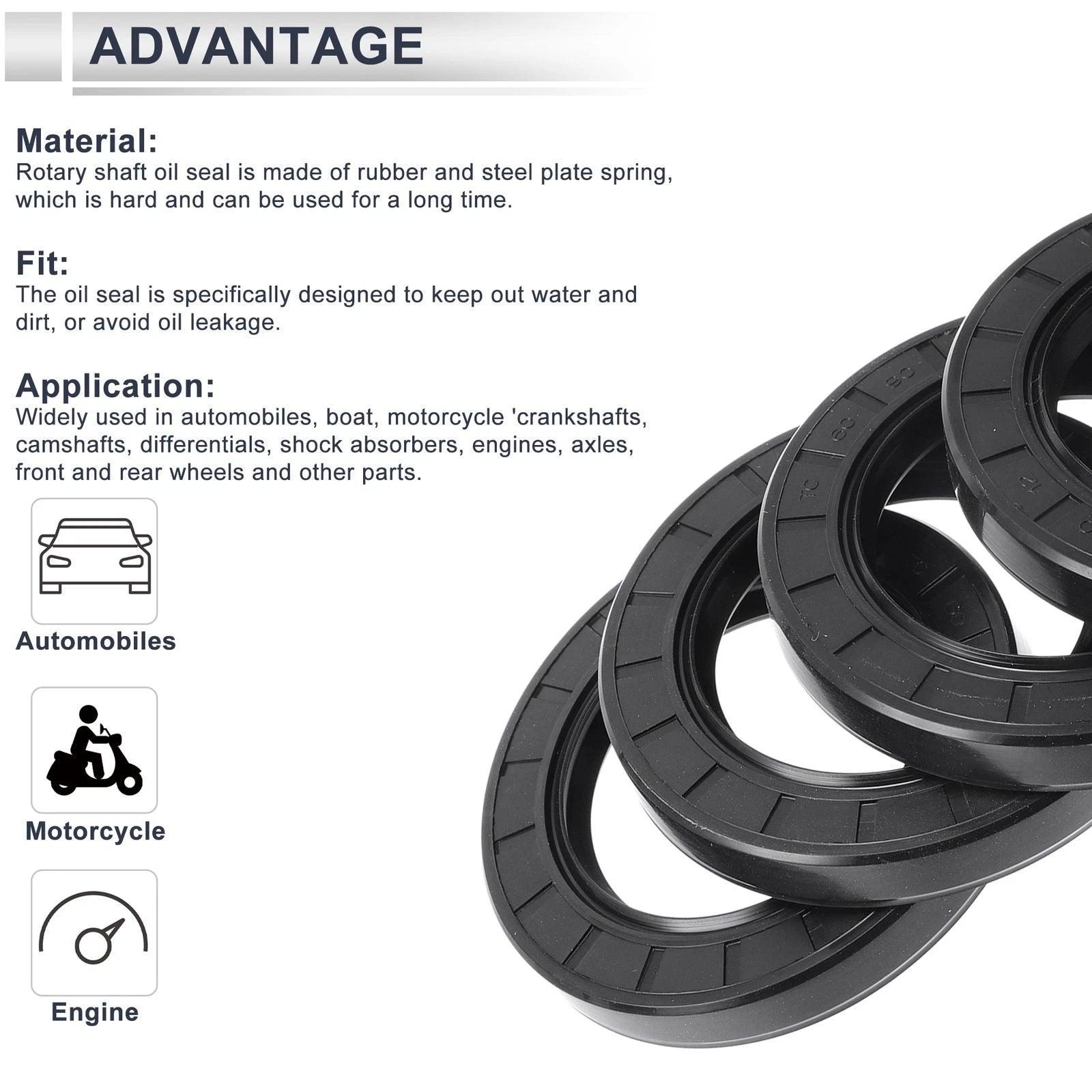 Set of 5 Oil Seal Rotary Shaft Seal 60x90x12mm for Various Models