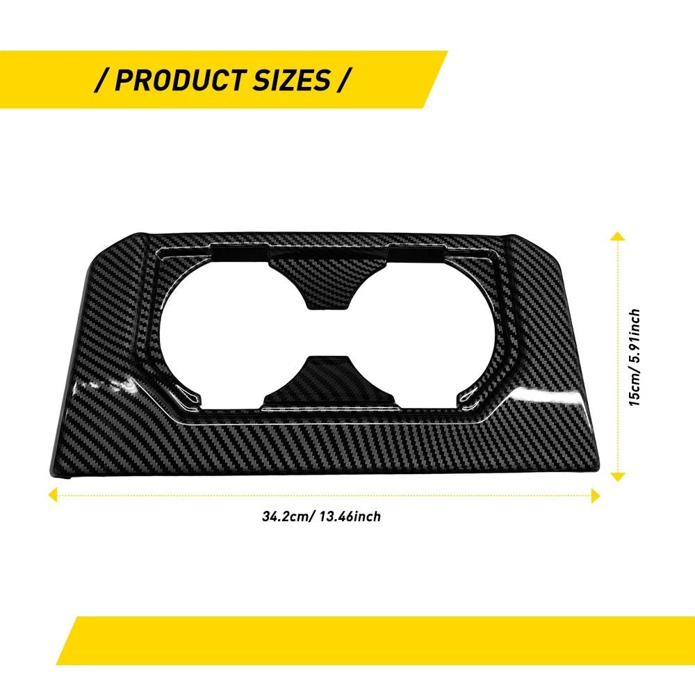 Carbon Fiber Armrest Box Rear Cup Holder Trim for Ford F150 (2016–2018)