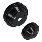 Black Steel Long Water Pump & Crankshaft Pulley for Chevrolet Small Block V8 (1969–1986)