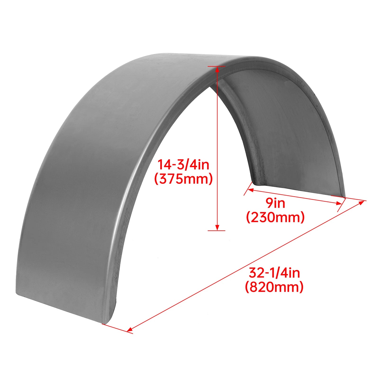 Steel Trailer Fender w/ Fender Back for 14"-16" Wheel (Fits )