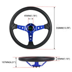 14-Inch Deep Dish Racing Steering Wheel for Cars (6 Bolt)