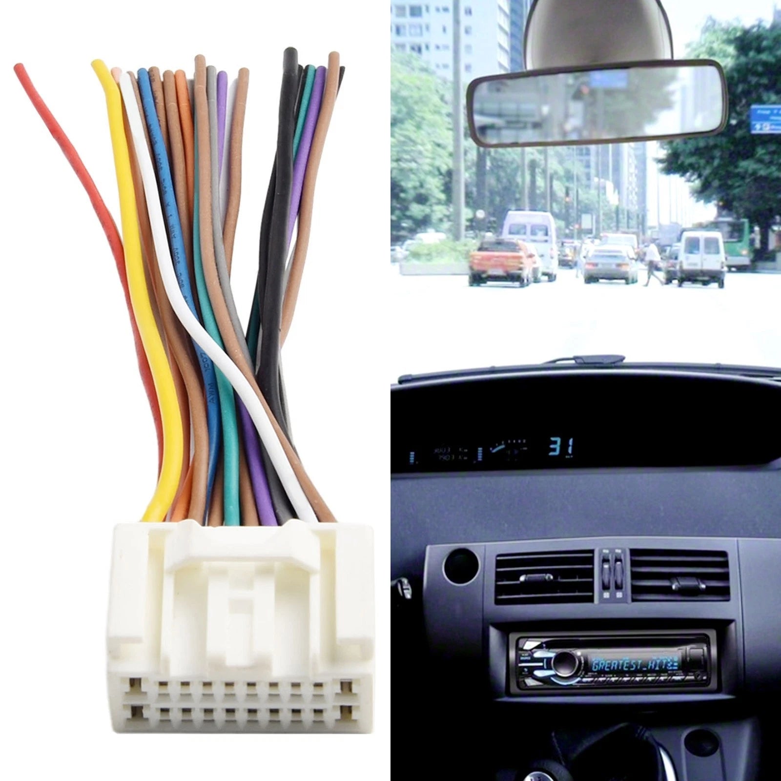 Car Radio Cable Adapter for Mitsubishi Toyota Vehicles (Compatible)