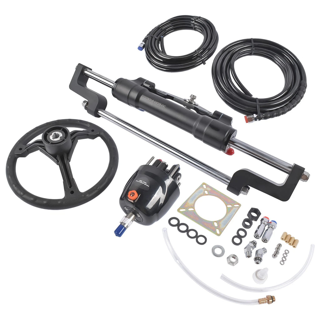 Hydraulic Outboard Steering Kit for Boat (24' Hoses, 300HP)