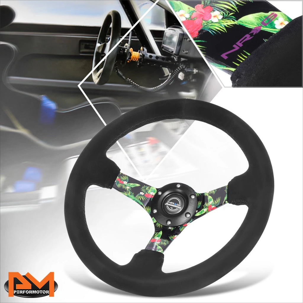 NRG RST-036TROP-S 350mm Suede Leather Racing Steering Wheel for Universal (2010–2023)