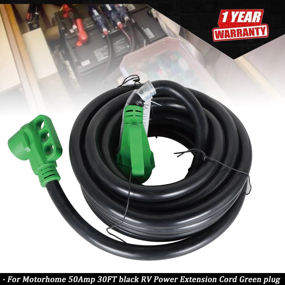 30FT 50Amp RV Power Extension Cord with LED Light for Motorhome
