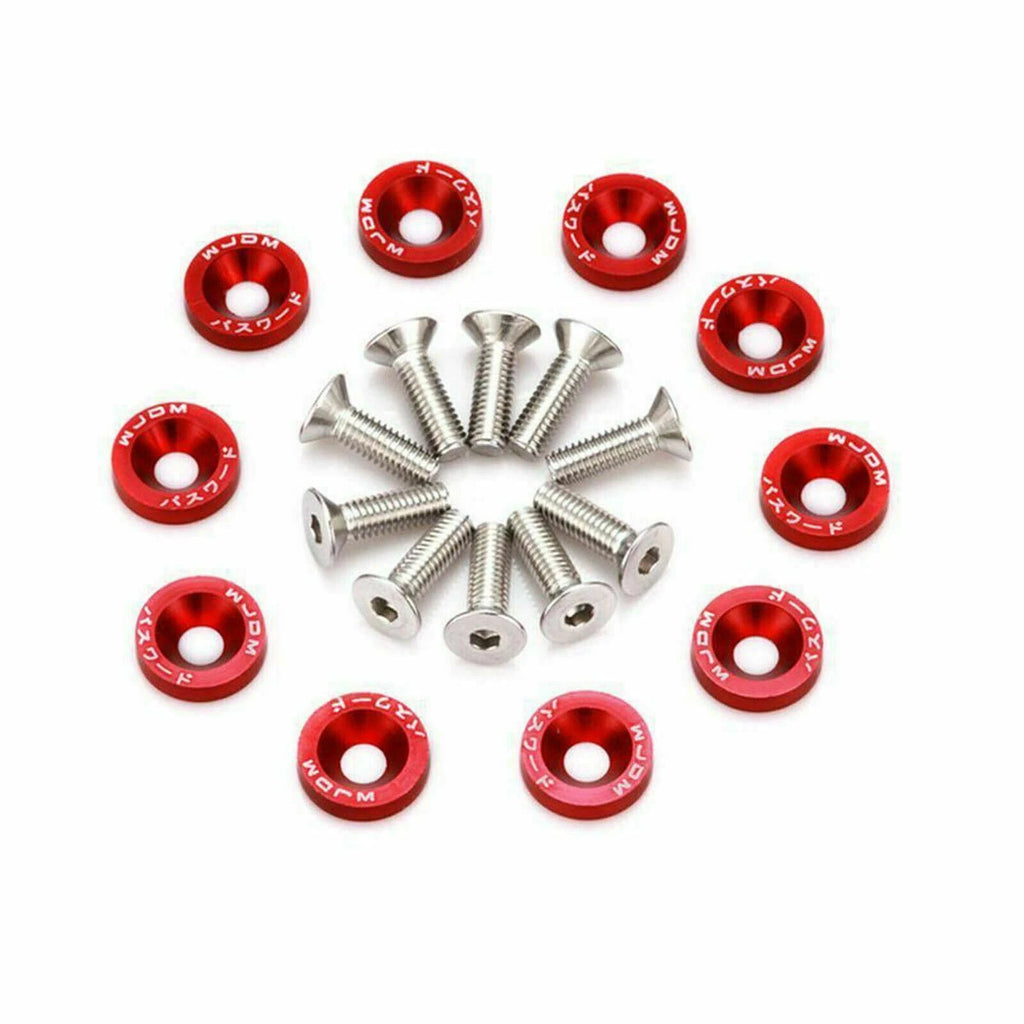 Red 20x Universal JDM Billet Washer Bolt Kit for Fender for 2020-2021