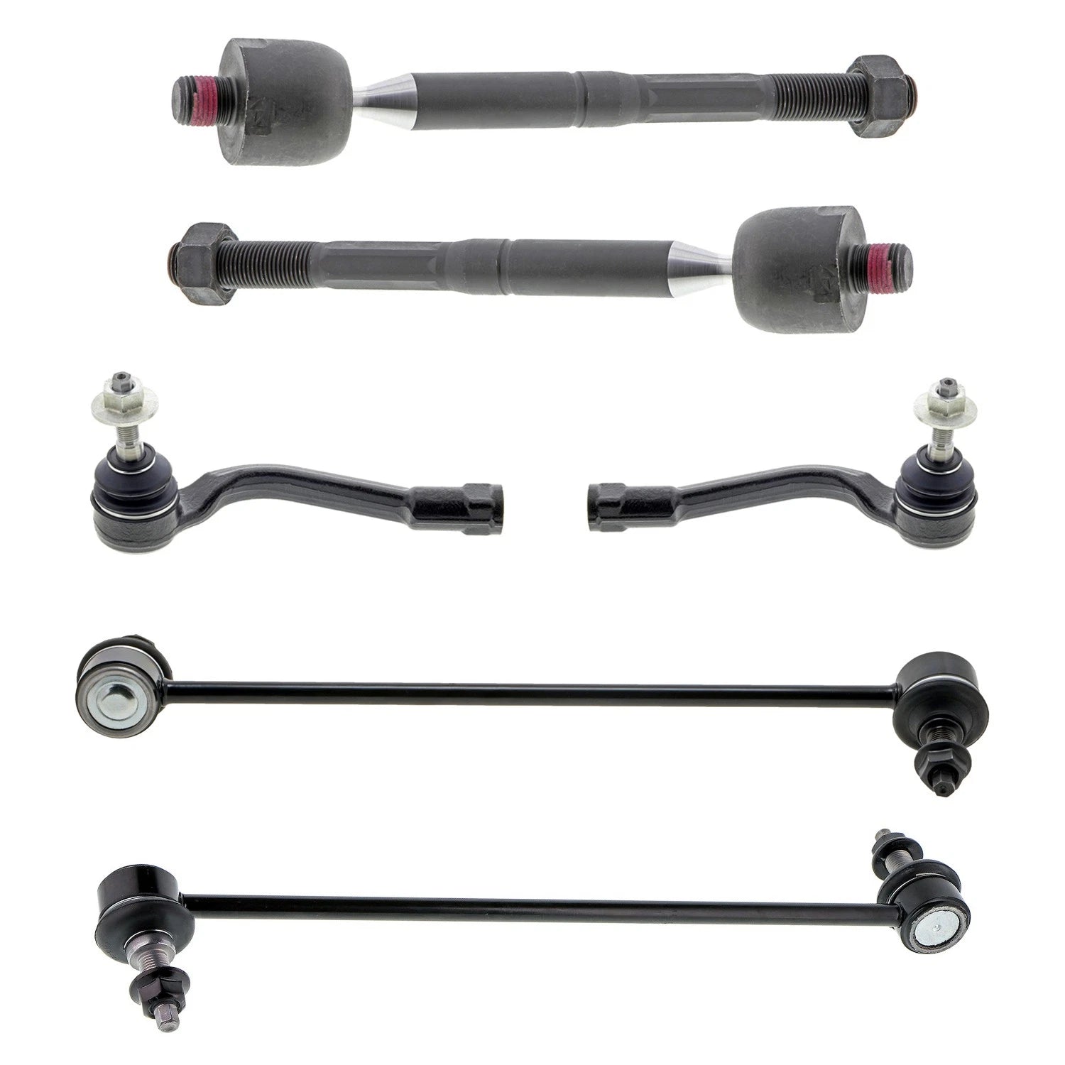 Set of 2 Mevotech Supreme Front Inner Outer Tie Rod Ends & Sway Bar Links for Cadenza (2014–2019)