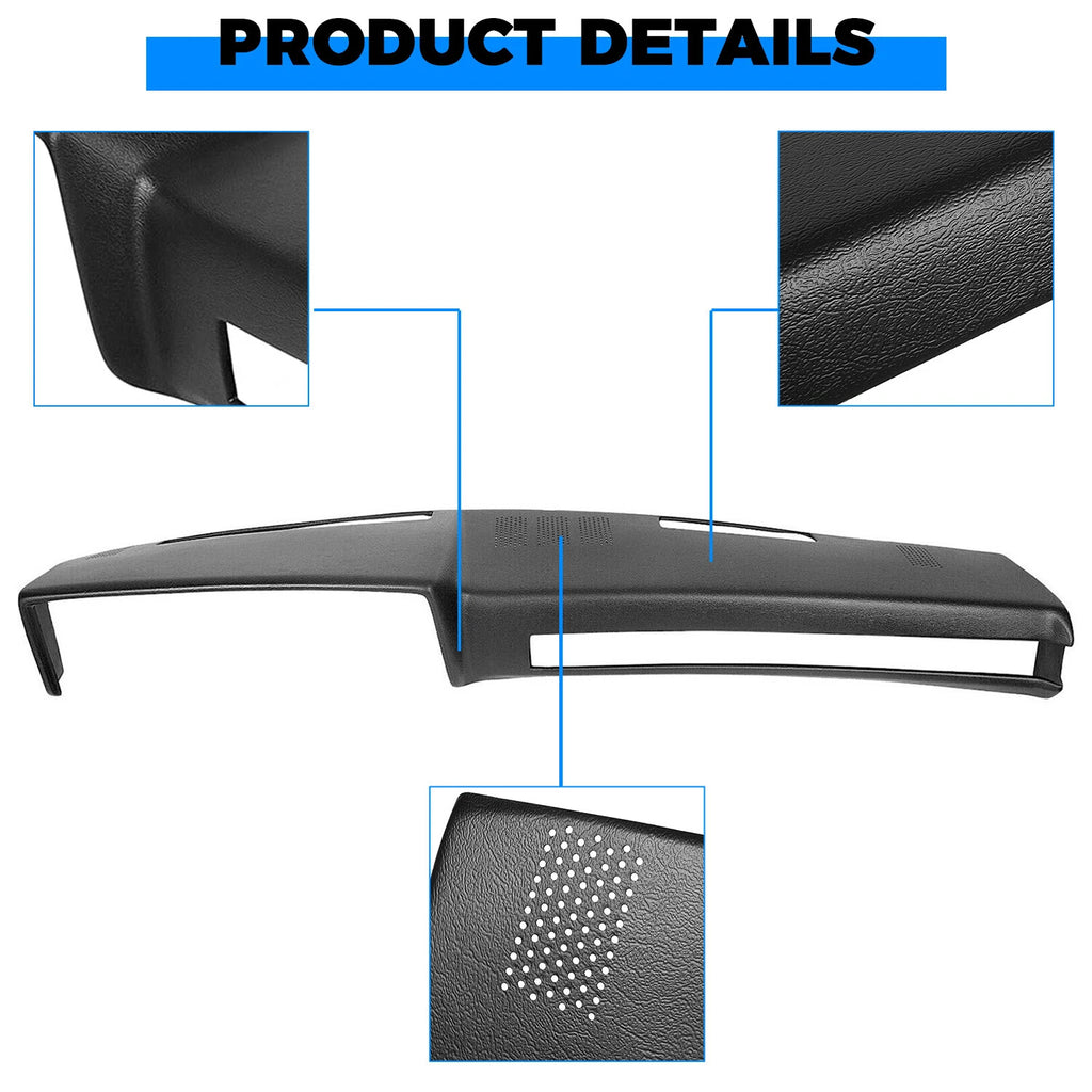 Dash Cover Cap for Chevy GMC Full Size Pickup SUV (1981–1991) Black Plastic
