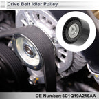 Drive Belt Idler Pulley for Ford Transit (2006–2014) No. 6C1Q19A216AA Black